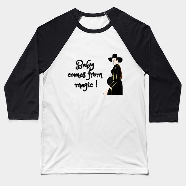 Pregnant Woman - Powerful Woman Baseball T-Shirt by drawkwardly